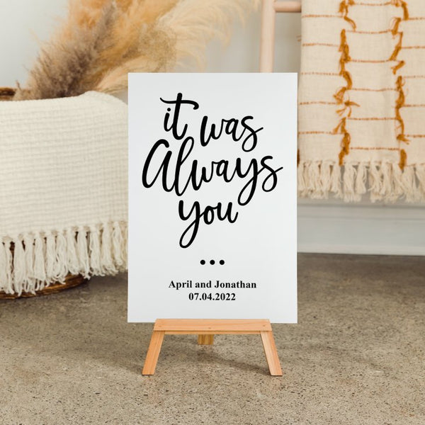 Personalized Wooden 12” x 18” Wedding Sign - Always You