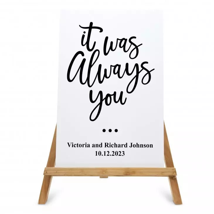 Personalized Wooden 12” x 18” Wedding Sign - Always You