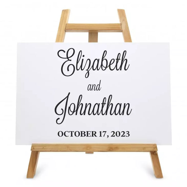 Personalized Wooden 12” x 18” Wedding Sign - Signature Couple