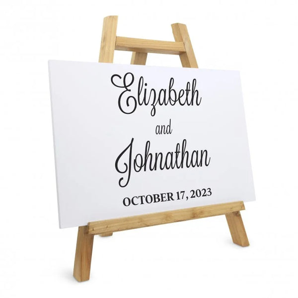 Personalized Wooden 12” x 18” Wedding Sign - Signature Couple