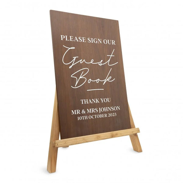 Personalized Wooden 12” x 18” Wedding Sign - Sign Our Guest Book