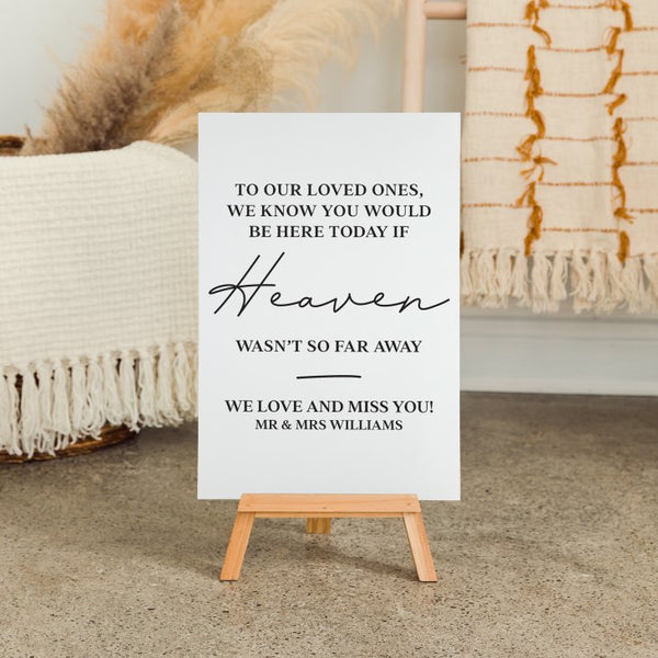 Personalized Wooden 12” x 18” Wedding Sign - Memorial