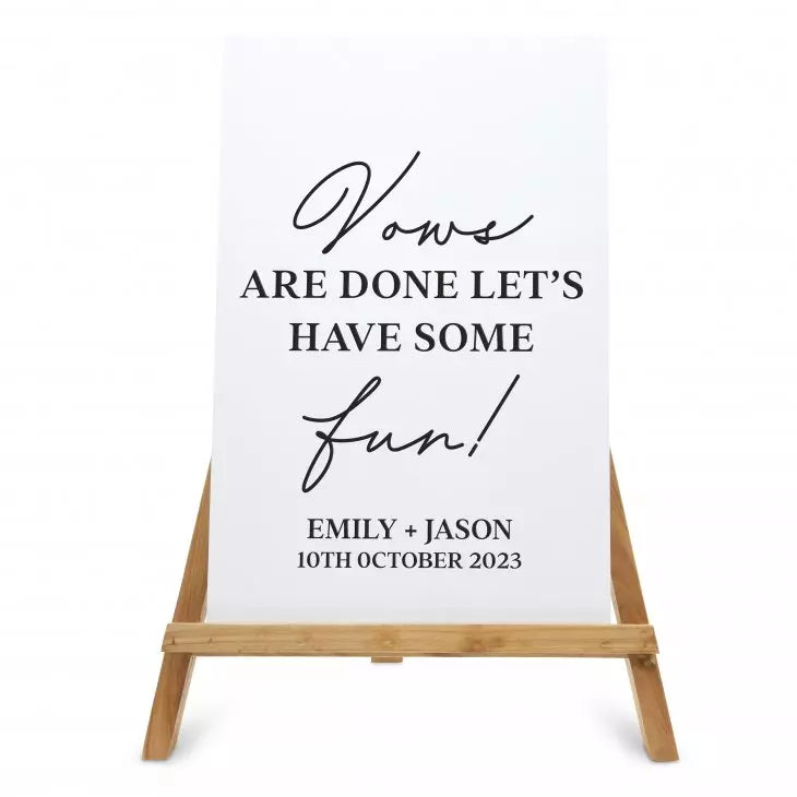 Personalized Wooden 12” x 18” Wedding Sign - Vows are Done