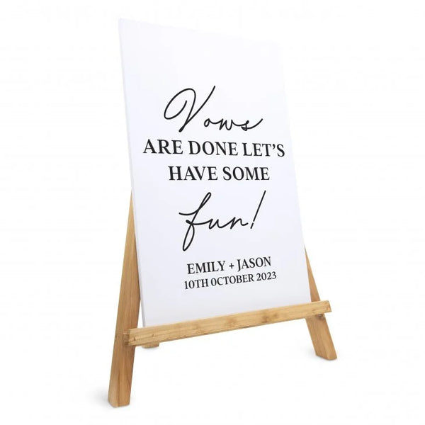 Personalized Wooden 12” x 18” Wedding Sign - Vows are Done