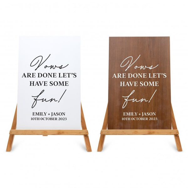 Personalized Wooden 12” x 18” Wedding Sign - Vows are Done