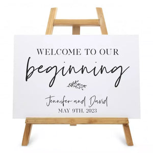 Personalized Wooden 12” x 18” Wedding Sign - Our Beginning