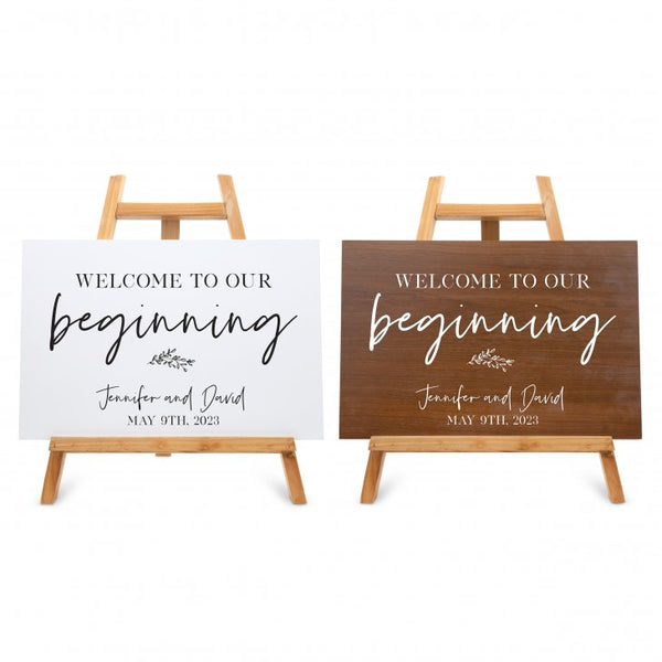 Personalized Wooden 12” x 18” Wedding Sign - Our Beginning