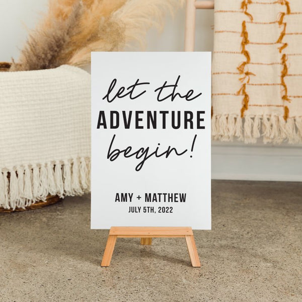 Personalized Wooden 12” x 18” Wedding Sign - Adventure