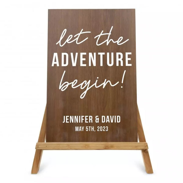 Personalized Wooden 12” x 18” Wedding Sign - Adventure