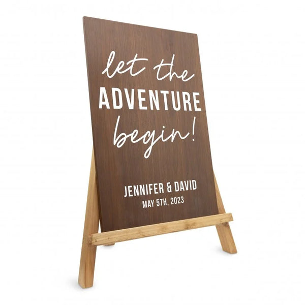 Personalized Wooden 12” x 18” Wedding Sign - Adventure