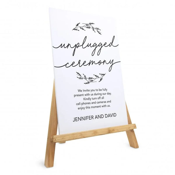 Personalized Wooden 12” x 18” Wedding Sign - Unplugged Ceremony