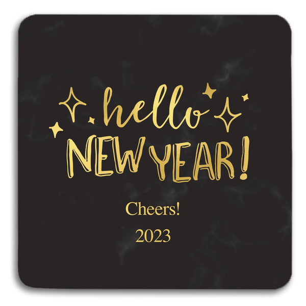 Personalized Marble Paper Coasters - Square - Holiday