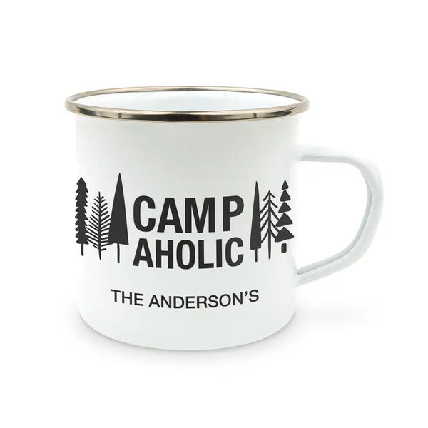 Personalized White Enamel Stainless Steel Coffee Mug - Campaholic