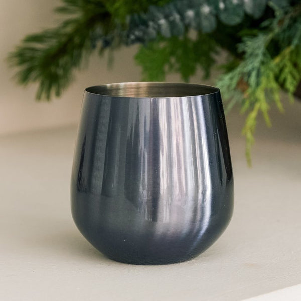 16 oz. Navy Metal Stemless Wine Glass