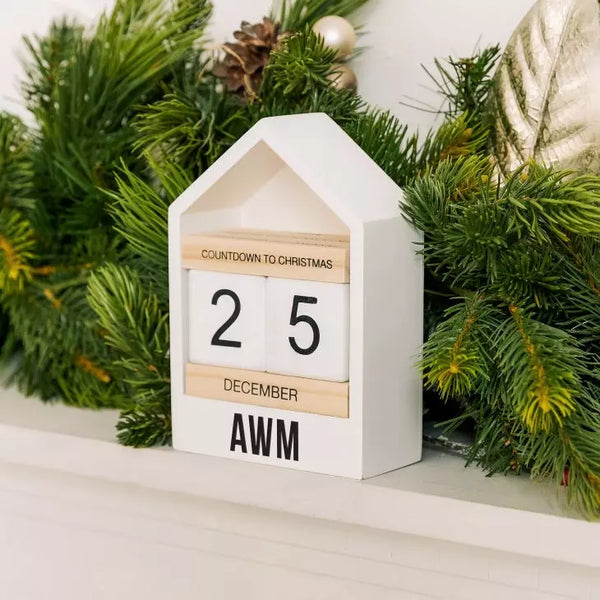 Personalized Wooden Block Countdown Calendar - Monogram