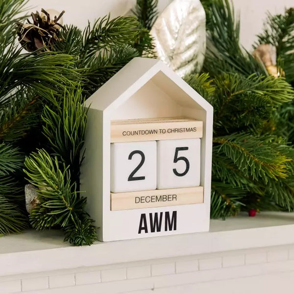 Personalized Wooden Block Countdown Calendar - Monogram