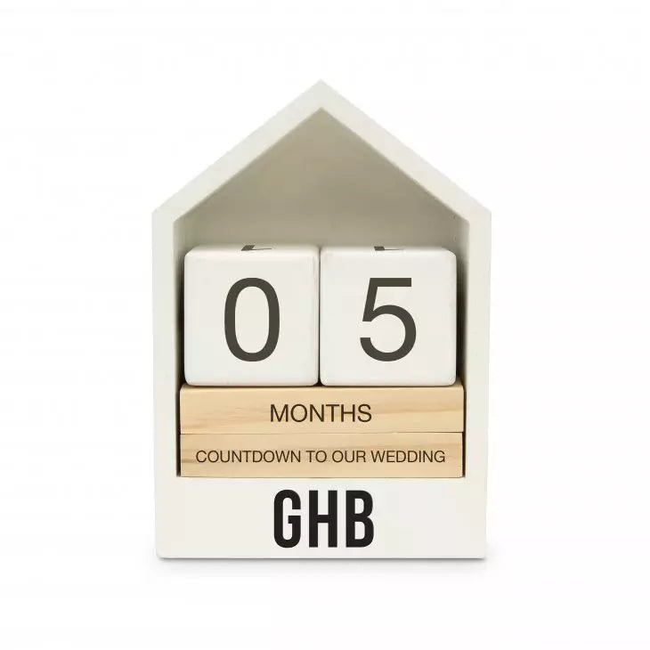 Personalized Wooden Block Countdown Calendar - Monogram