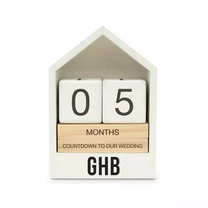 Personalized Wooden Block Countdown Calendar - Monogram