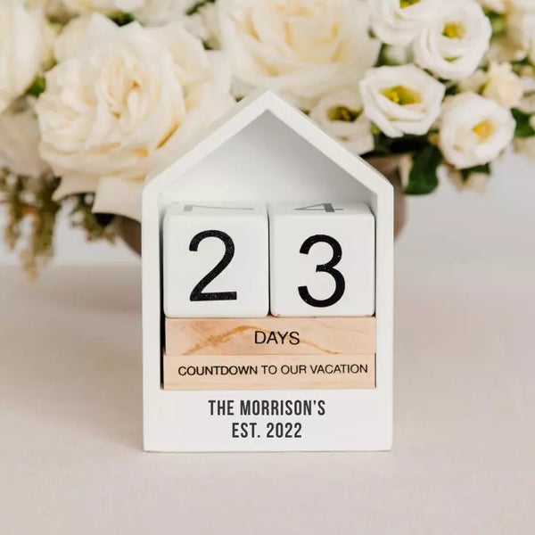 Personalized Wooden Block Countdown Calendar - Custom Text