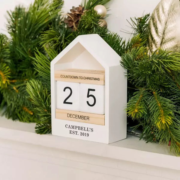 Personalized Wooden Block Countdown Calendar - Custom Text