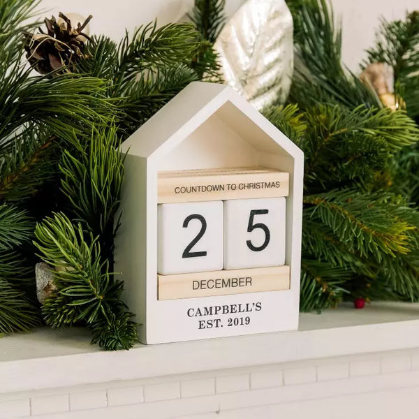 Personalized Wooden Block Countdown Calendar - Custom Text