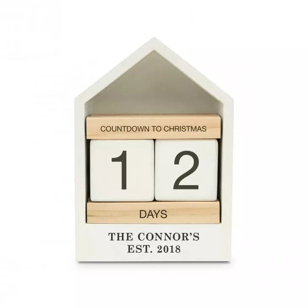 Personalized Wooden Block Countdown Calendar - Custom Text