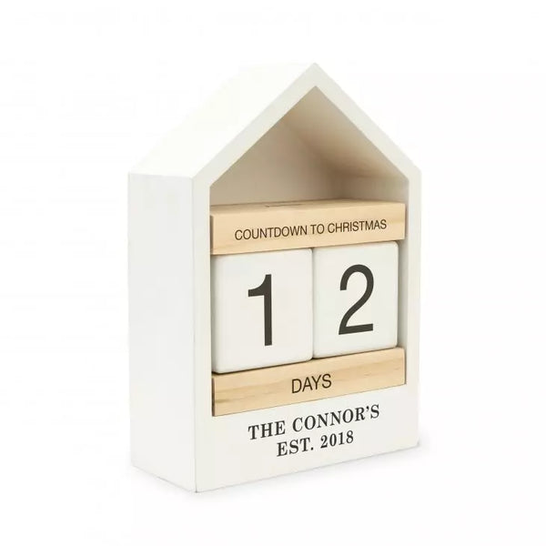 Personalized Wooden Block Countdown Calendar - Custom Text