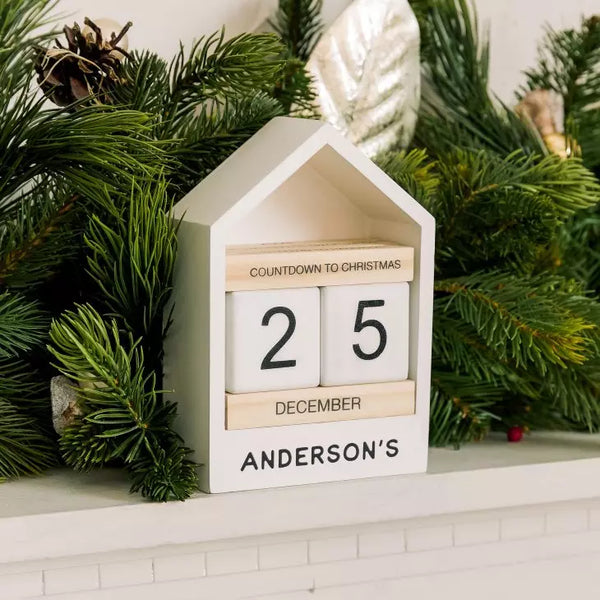 Personalized Wooden Block Countdown Calendar - Name