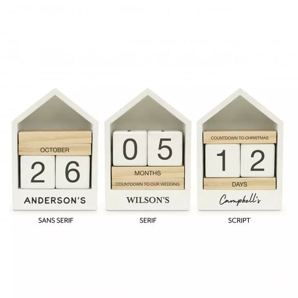 Personalized Wooden Block Countdown Calendar - Name