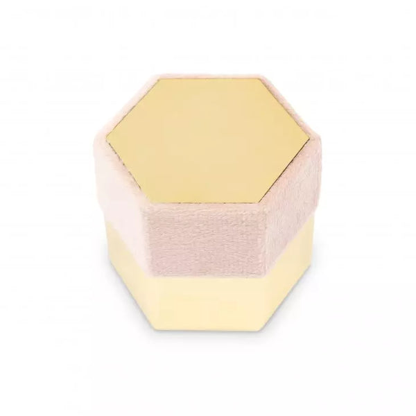 Velvet Hexagon Wedding Ring Box - Blank