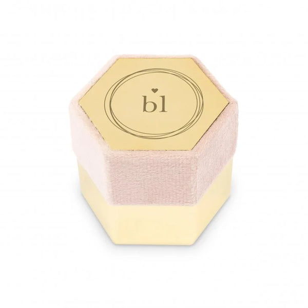 Personalized Velvet Hexagon Wedding Ring Box - Little Heart