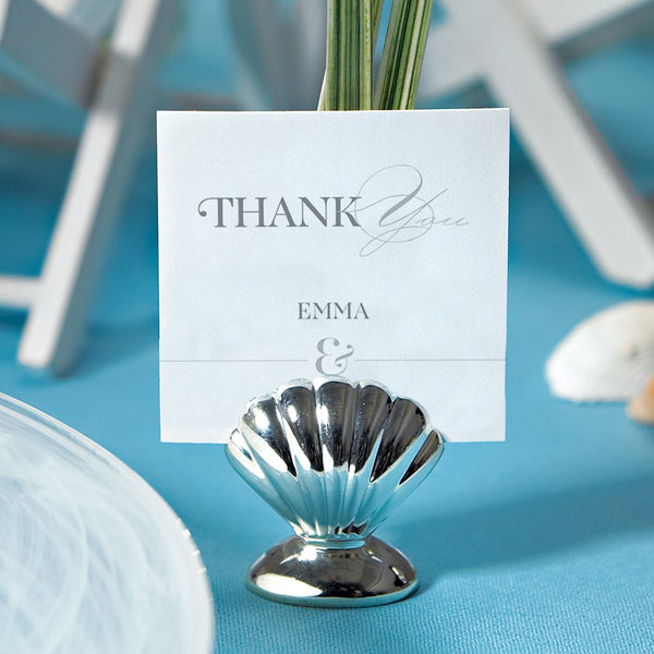 Sea Shell Silver Place Card Holders