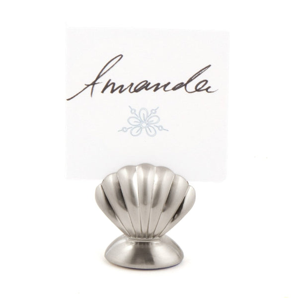 Sea Shell Silver Place Card Holders