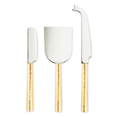 3-Piece Gold Handled Cheese Knife Set