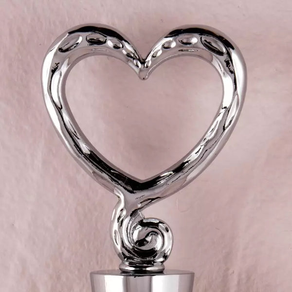 Wine Stopper Favor Silver Heart Shaped