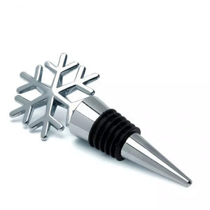 Wine Bottle Stopper Favor Snowflake Design