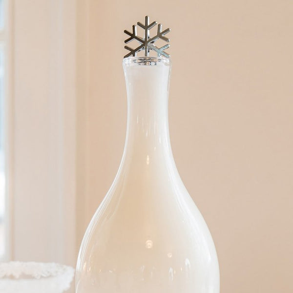 Wine Bottle Stopper Favor Snowflake Design