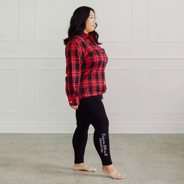 Women’s Custom Printed Black Leggings - Future Mrs