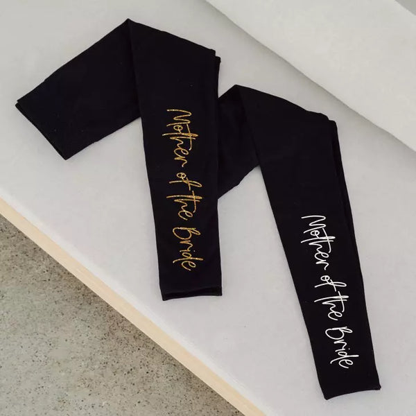 Women’s Custom Printed Black Leggings - Mother of the Bride