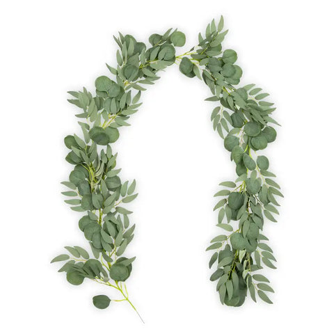 Faux Eucalyptus Greenery Table Garland - Green - Set of 2