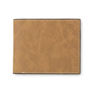 Men's Faux Leather Bifold Wallet - Brown