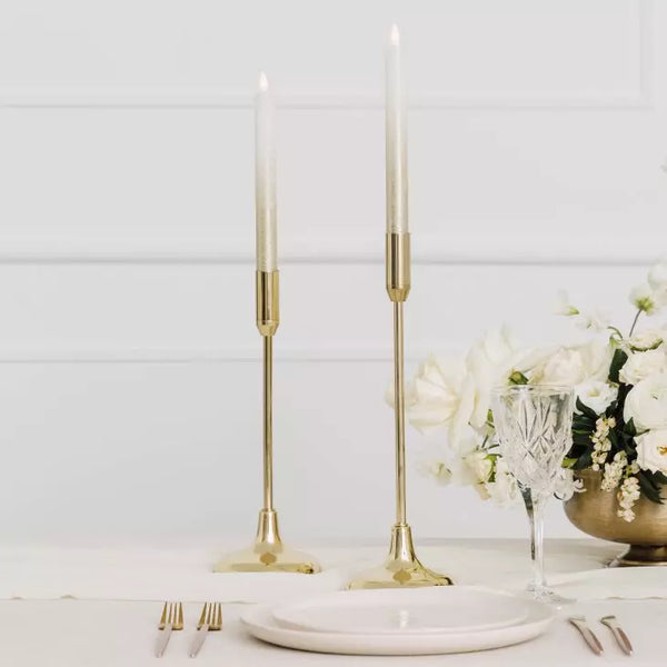 Classic Tiered Taper Candle Holders - Gold - Set of 2