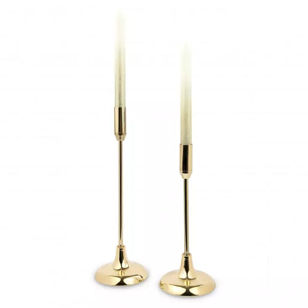 Classic Tiered Taper Candle Holders - Gold - Set of 2