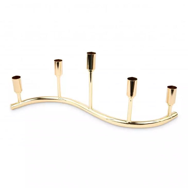 5 Arm Taper Candle Holder Table Centerpiece - Gold