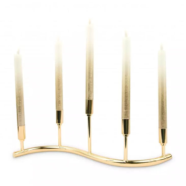 5 Arm Taper Candle Holder Table Centerpiece - Gold