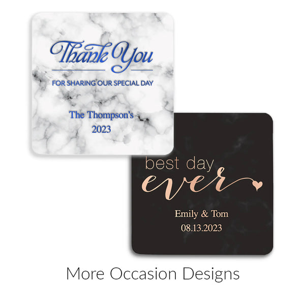 Personalized Marble Paper Coasters - Square - More Occasions