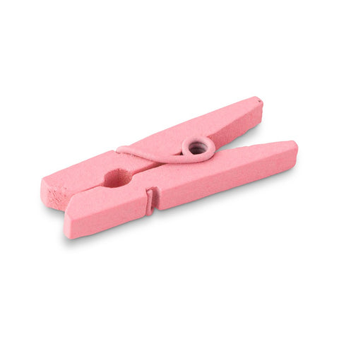 Mini Wooden Clips - Pink - Pack of 24