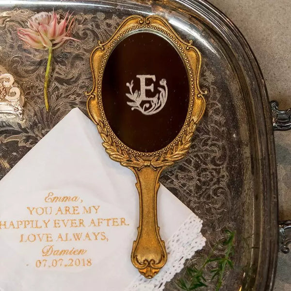 Personalized Looking Glass Trinket Holder - Modern Fairy Tale Initial