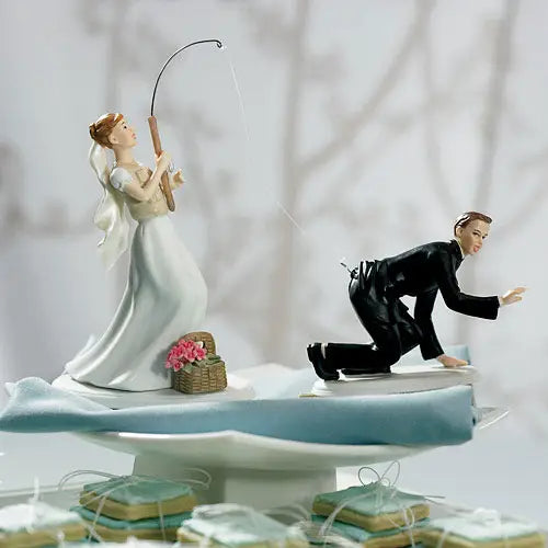 Bride And Groom "Catch Of The Day" Cake Topper