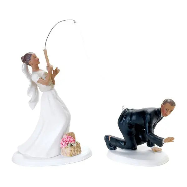 Bride And Groom "Catch Of The Day" Cake Topper